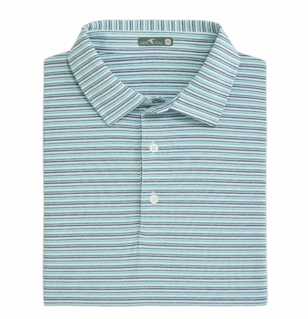 NEW GENTEAL men's juniper performance polo in mineral blue